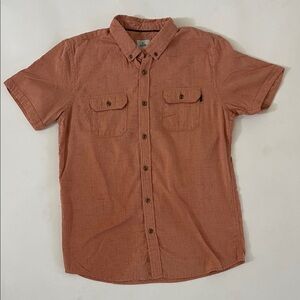 Men's Casual Short Sleeve Shirt - Rust
